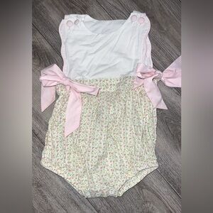 Floral Baby Bubble with Pink Bows